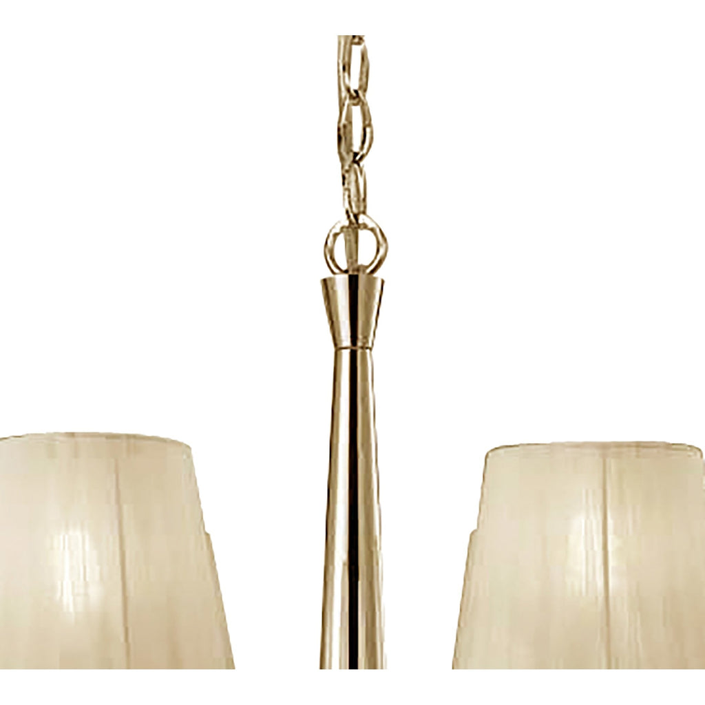 M3851FG Tiffany Pendant 6+6 Light E14+G9 French Gold Cream Shades & Clear Crystal