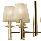 M3851FG Tiffany Pendant 6+6 Light E14+G9 French Gold Cream Shades & Clear Crystal