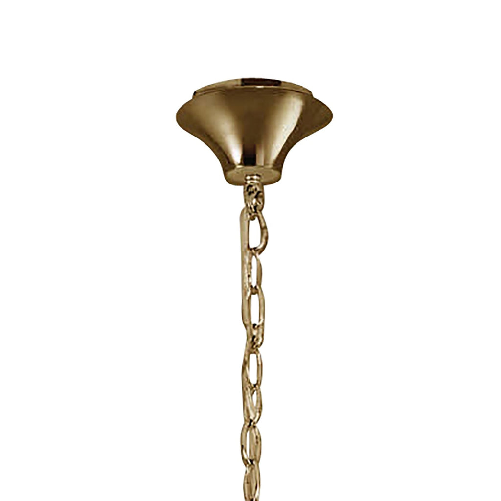 M3851FG/WS Tiffany Pendant 6+6 Light E14+G9 French Gold White Shades & Clear Crystal