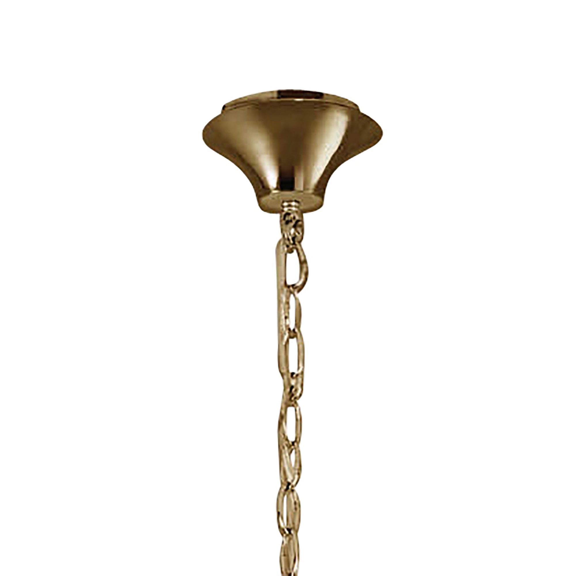 M3851FG/WS Tiffany Pendant 6+6 Light E14+G9 French Gold White Shades & Clear Crystal