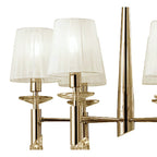 M3851FG/WS Tiffany Pendant 6+6 Light E14+G9 French Gold White Shades & Clear Crystal