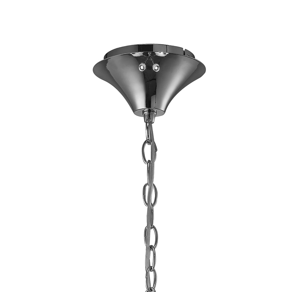 M3852/CS Tiffany Pendant 4+4 Light E14+G9 Polished Chrome Cream Shades & Clear Crystal