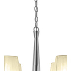 M3852/CS Tiffany Pendant 4+4 Light E14+G9 Polished Chrome Cream Shades & Clear Crystal