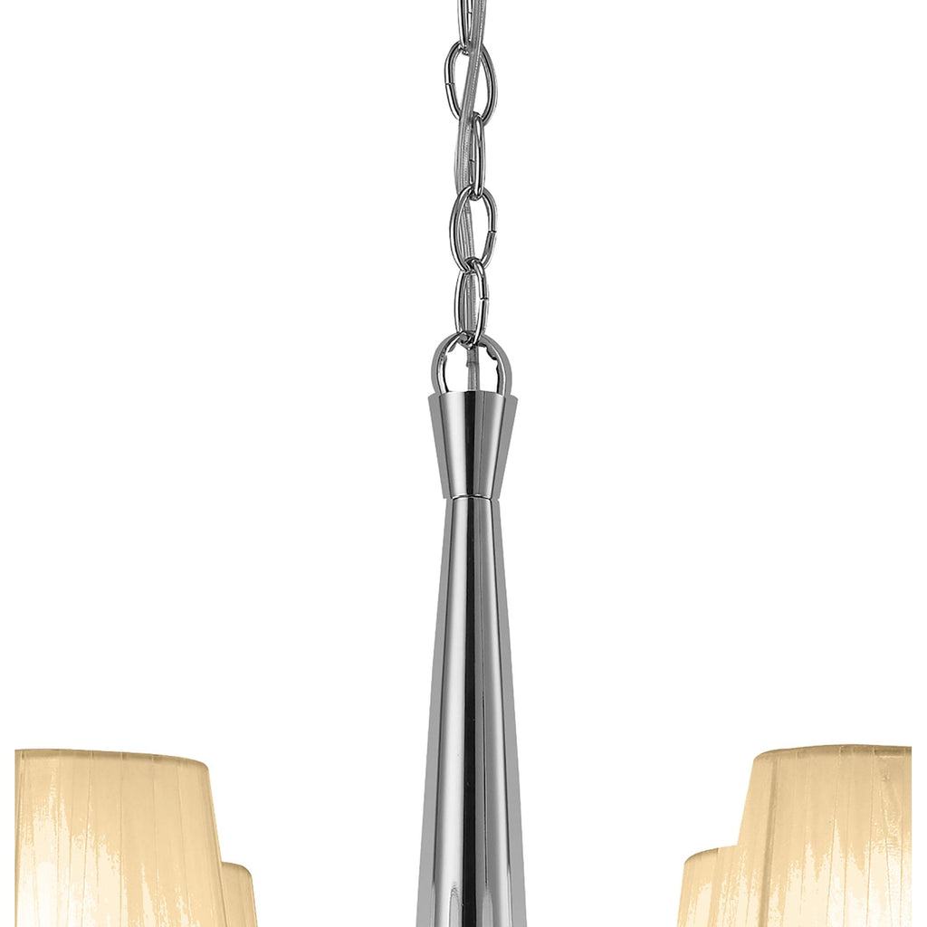 M3852/SBS Tiffany Pendant 4+4 Light E14+G9 Polished Chrome Soft Bronze Shades & Clear Crystal