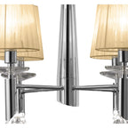 M3852/SBS Tiffany Pendant 4+4 Light E14+G9 Polished Chrome Soft Bronze Shades & Clear Crystal