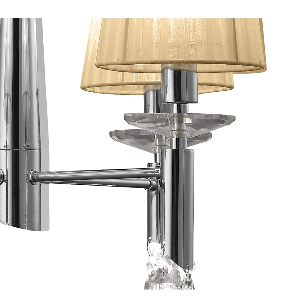 M3852/SBS Tiffany Pendant 4+4 Light E14+G9 Polished Chrome Soft Bronze Shades & Clear Crystal