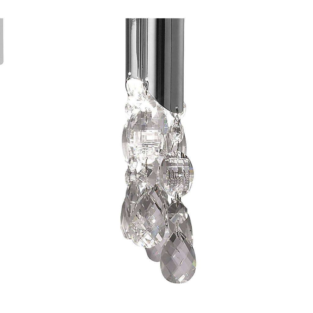 M3852/SBS Tiffany Pendant 4+4 Light E14+G9 Polished Chrome Soft Bronze Shades & Clear Crystal