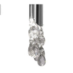M3852/SBS Tiffany Pendant 4+4 Light E14+G9 Polished Chrome Soft Bronze Shades & Clear Crystal