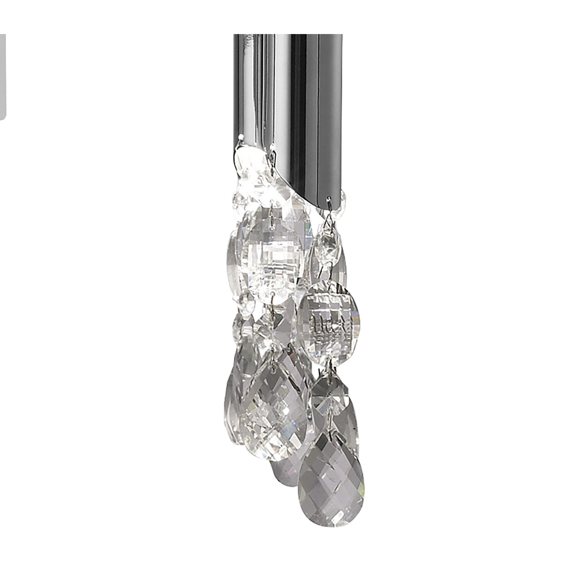 M3852/SBS Tiffany Pendant 4+4 Light E14+G9 Polished Chrome Soft Bronze Shades & Clear Crystal