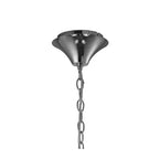 M3852 Tiffany Pendant 4+4 Light E14+G9 Polished Chrome White Shades & Clear Crystal
