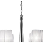 M3852 Tiffany Pendant 4+4 Light E14+G9 Polished Chrome White Shades & Clear Crystal