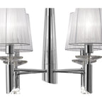 M3852 Tiffany Pendant 4+4 Light E14+G9 Polished Chrome White Shades & Clear Crystal