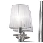 M3852 Tiffany Pendant 4+4 Light E14+G9 Polished Chrome White Shades & Clear Crystal