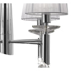 M3852 Tiffany Pendant 4+4 Light E14+G9 Polished Chrome White Shades & Clear Crystal