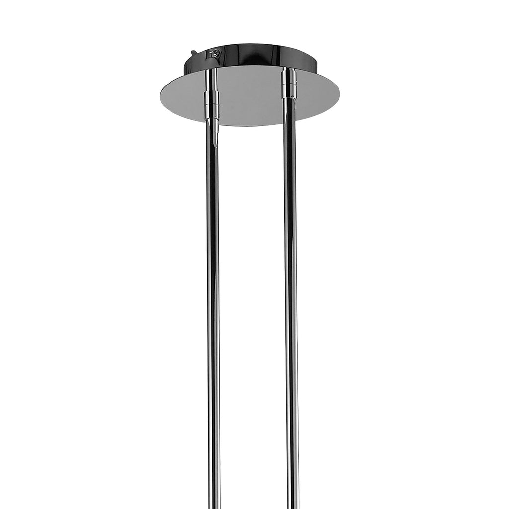 M3853/CS Tiffany Pendant 6+6 Light E27+G9 Oval Polished Chrome Cream Shade & Clear Crystal