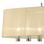 M3853/CS Tiffany Pendant 6+6 Light E27+G9 Oval Polished Chrome Cream Shade & Clear Crystal