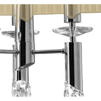 M3853/CS Tiffany Pendant 6+6 Light E27+G9 Oval Polished Chrome Cream Shade & Clear Crystal