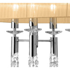 M3853/SBS Tiffany Pendant 6+6 Light E27+G9 Oval Polished Chrome Soft Bronze Shade & Clear Crystal