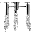 M3853/SBS Tiffany Pendant 6+6 Light E27+G9 Oval Polished Chrome Soft Bronze Shade & Clear Crystal