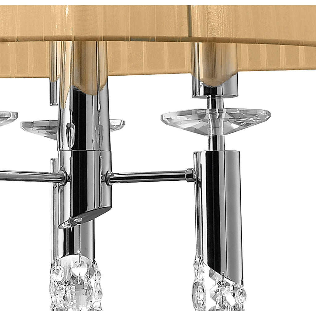 M3853/SBS Tiffany Pendant 6+6 Light E27+G9 Oval Polished Chrome Soft Bronze Shade & Clear Crystal