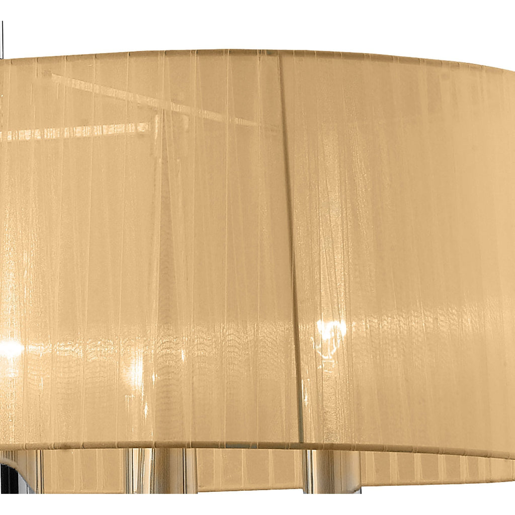M3853/SBS Tiffany Pendant 6+6 Light E27+G9 Oval Polished Chrome Soft Bronze Shade & Clear Crystal