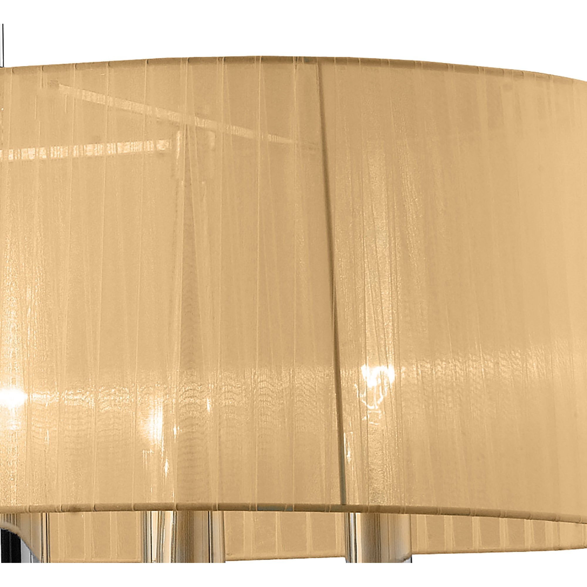M3853/SBS Tiffany Pendant 6+6 Light E27+G9 Oval Polished Chrome Soft Bronze Shade & Clear Crystal