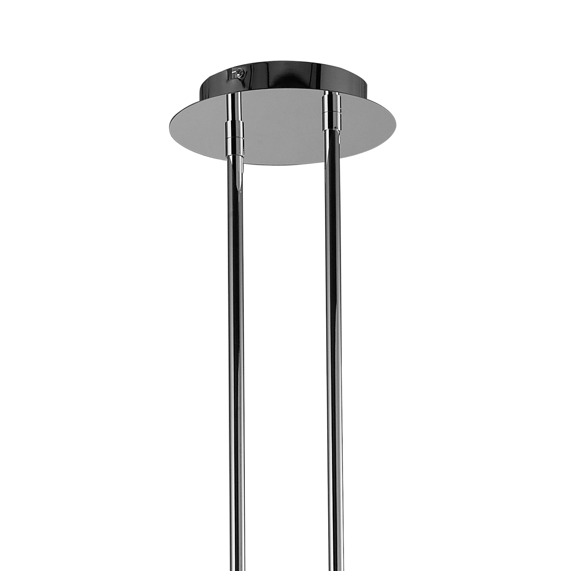 M3853 Tiffany Pendant 6+6 Light E27+G9 Oval Polished Chrome White Shade & Clear Crystal