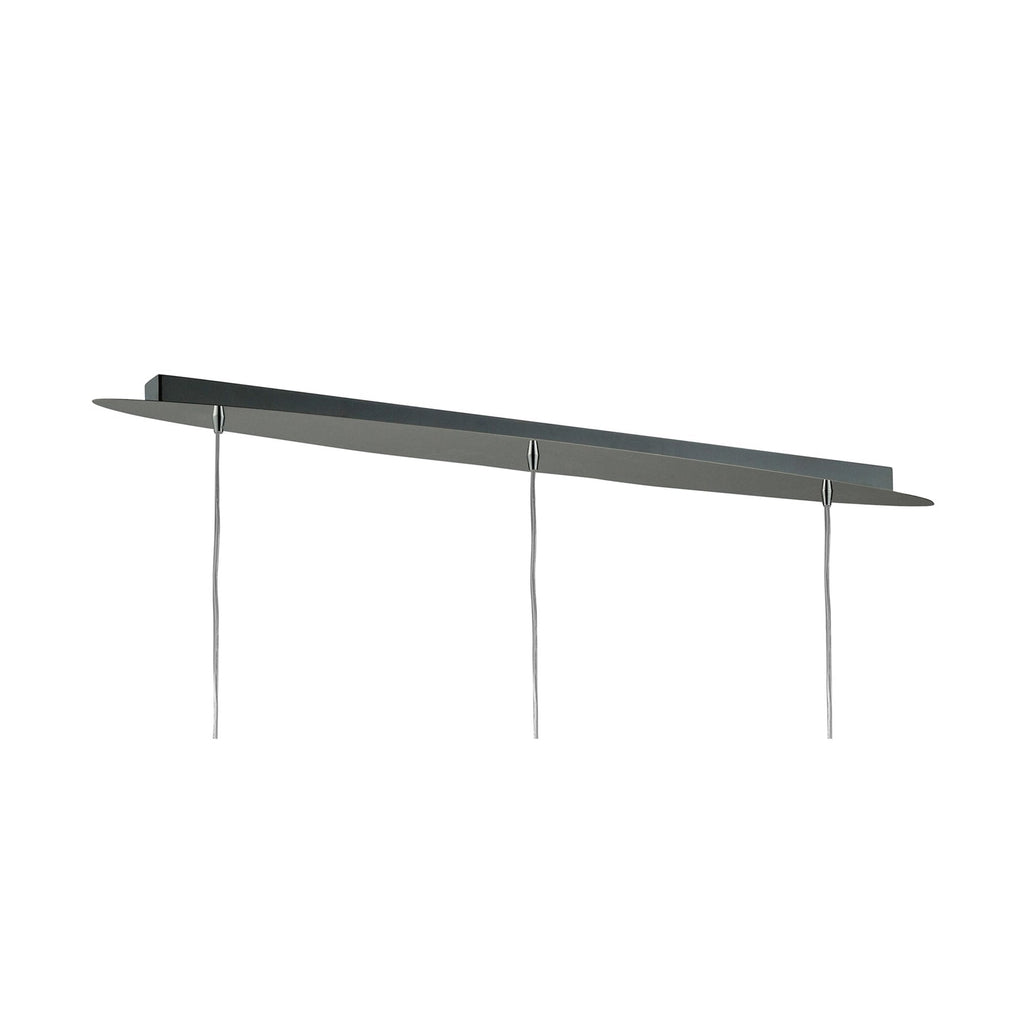 M3855/CS Tiffany Linear Pendant 3+3 Light E27+G9 Line Polished Chrome Cream Shades & Clear Crystal