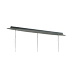 M3855/CS Tiffany Linear Pendant 3+3 Light E27+G9 Line Polished Chrome Cream Shades & Clear Crystal