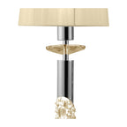 M3855/CS Tiffany Linear Pendant 3+3 Light E27+G9 Line Polished Chrome Cream Shades & Clear Crystal