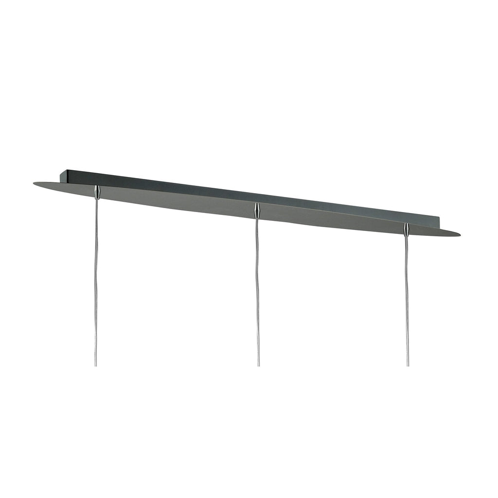 M3855 Tiffany Linear Pendant 3+3 Light E27+G9 Line Polished Chrome White Shades & Clear Crystal