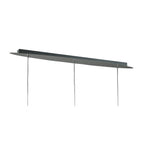 M3855 Tiffany Linear Pendant 3+3 Light E27+G9 Line Polished Chrome White Shades & Clear Crystal