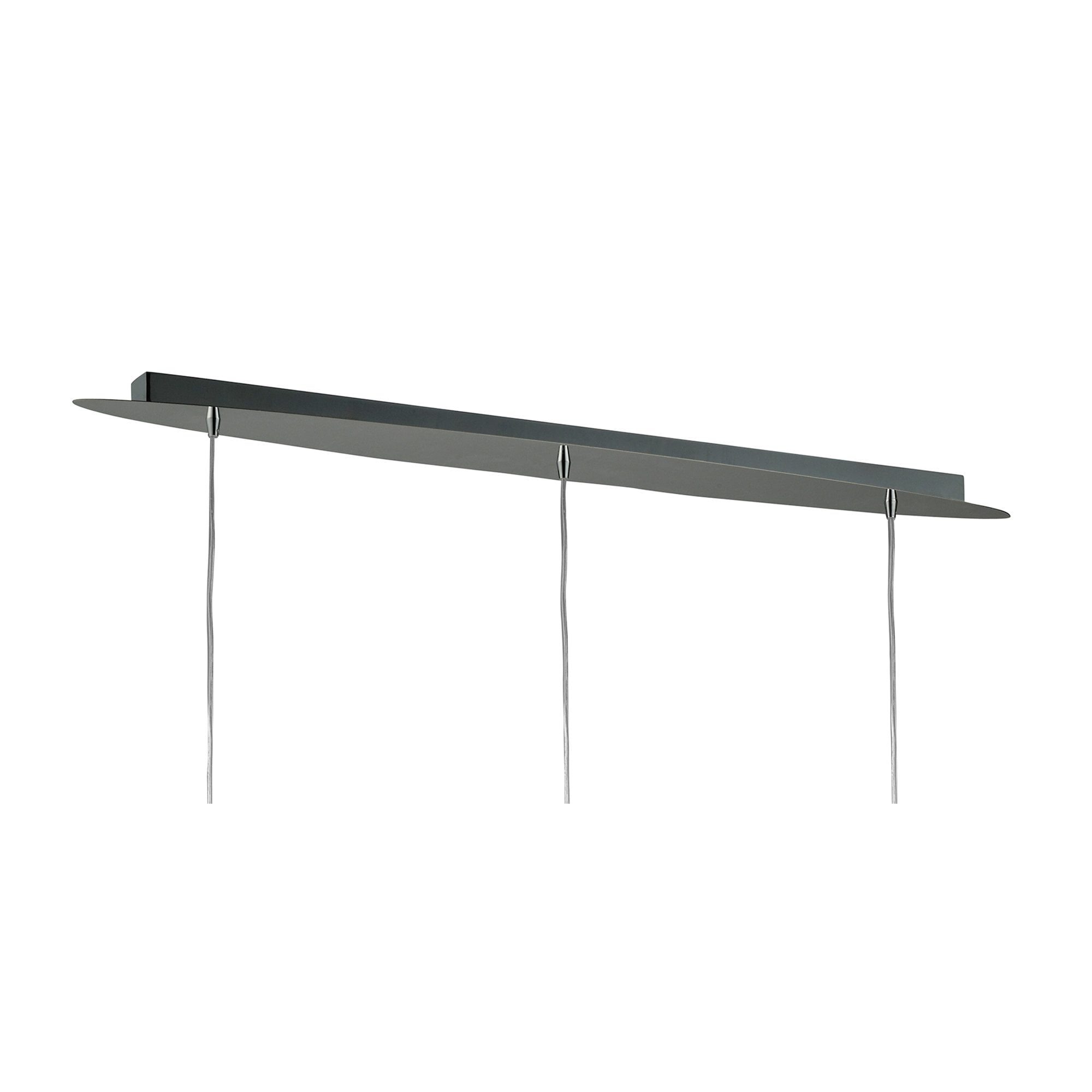 M3855 Tiffany Linear Pendant 3+3 Light E27+G9 Line Polished Chrome White Shades & Clear Crystal