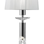 M3855 Tiffany Linear Pendant 3+3 Light E27+G9 Line Polished Chrome White Shades & Clear Crystal