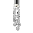 M3855 Tiffany Linear Pendant 3+3 Light E27+G9 Line Polished Chrome White Shades & Clear Crystal