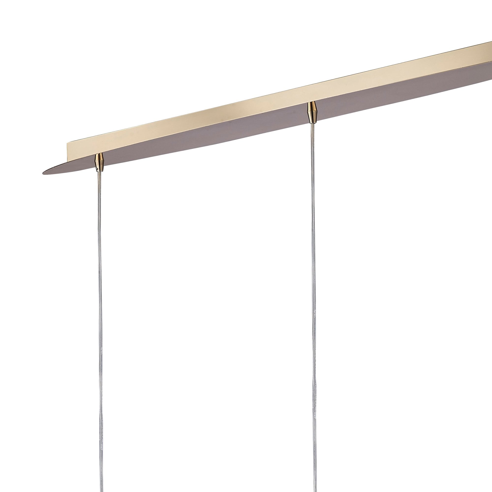 M3855FG Tiffany Linear Pendant 3+3 Light E27+G9 Line French Gold Cream Shades & Clear Crystal
