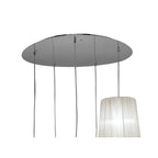 M3857 Tiffany Pendant 5+5 Light E27+G9 Spiral Polished Chrome White Shades & Clear Crystal