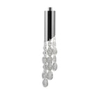 M3857 Tiffany Pendant 5+5 Light E27+G9 Spiral Polished Chrome White Shades & Clear Crystal