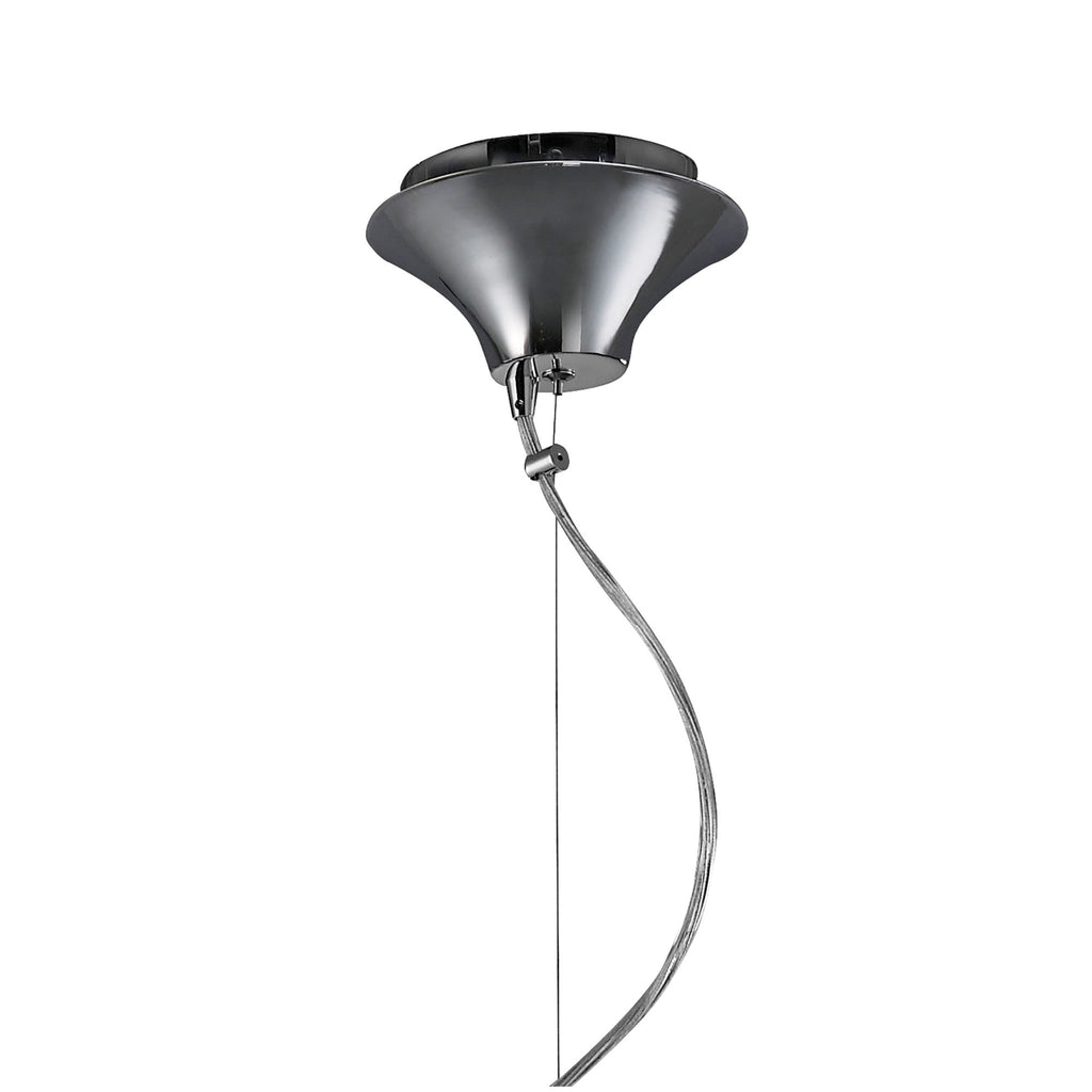 M3858/CS Tiffany Pendant 3+1 Light E27+G9 Polished Chrome Cream Shade & Clear Crystal