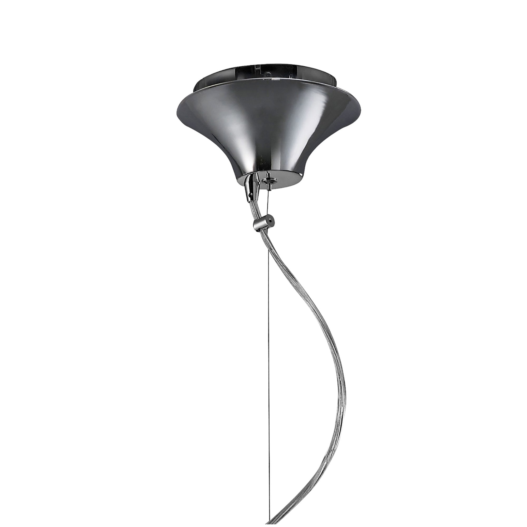 M3858/CS Tiffany Pendant 3+1 Light E27+G9 Polished Chrome Cream Shade & Clear Crystal