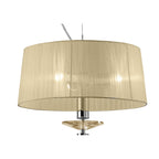 M3858/CS Tiffany Pendant 3+1 Light E27+G9 Polished Chrome Cream Shade & Clear Crystal