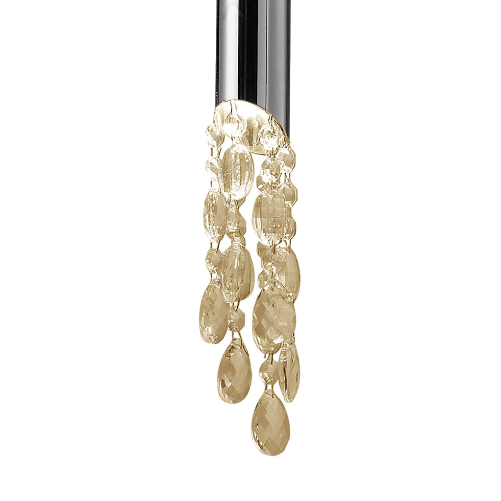 M3858/CS Tiffany Pendant 3+1 Light E27+G9 Polished Chrome Cream Shade & Clear Crystal