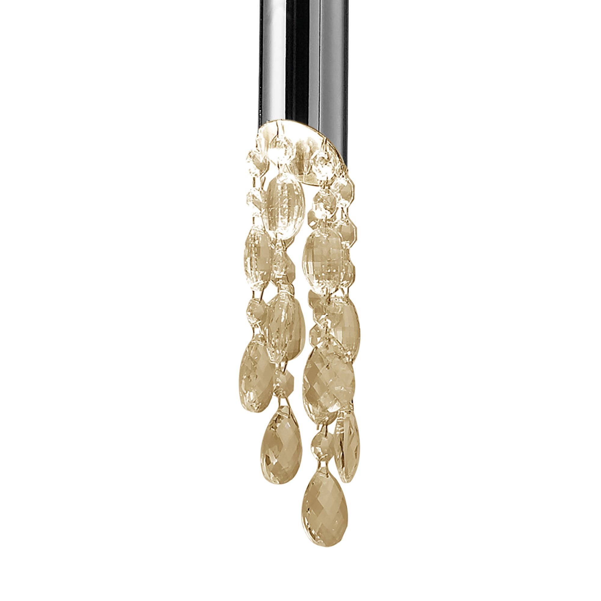 M3858/CS Tiffany Pendant 3+1 Light E27+G9 Polished Chrome Cream Shade & Clear Crystal