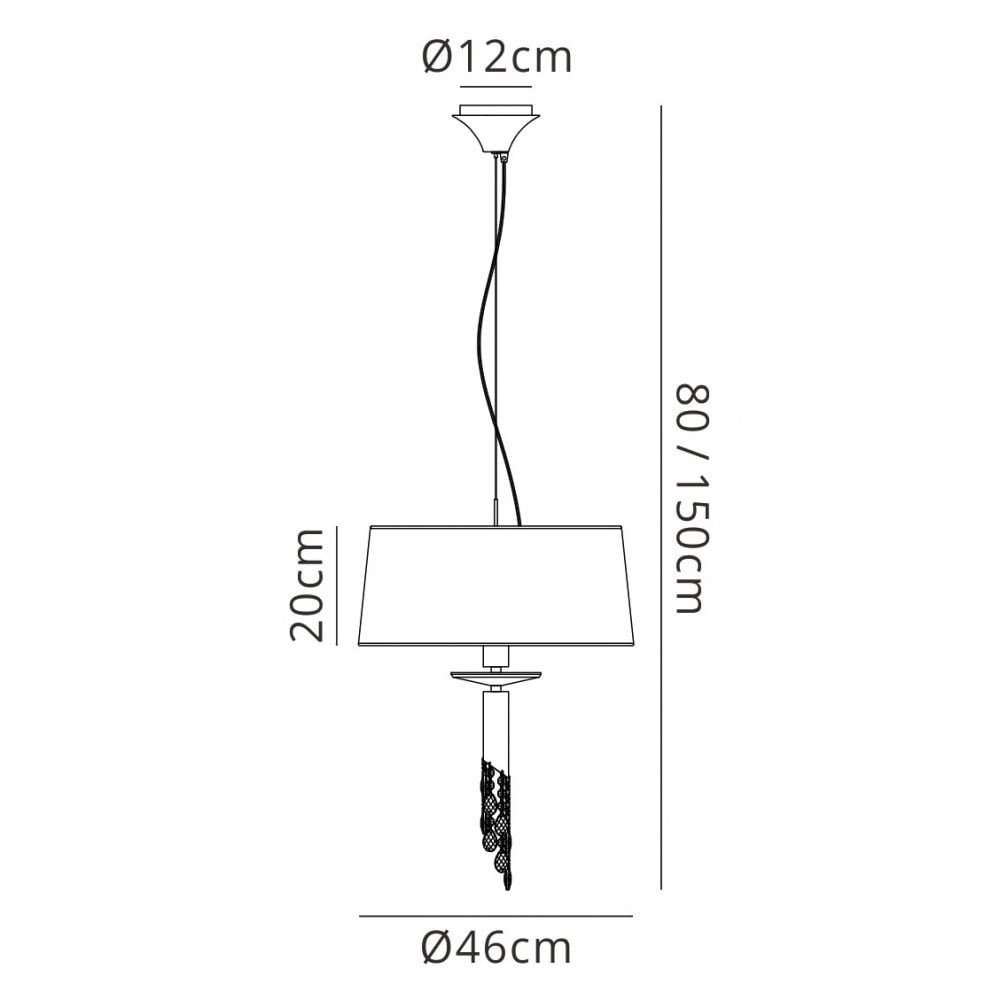 M3858/SBS Tiffany Pendant 3+1 Light E27+G9 Polished Chrome Soft Bronze Shade & Clear Crystal