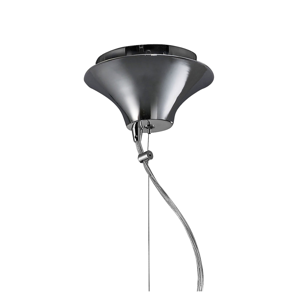 M3858/SBS Tiffany Pendant 3+1 Light E27+G9 Polished Chrome Soft Bronze Shade & Clear Crystal