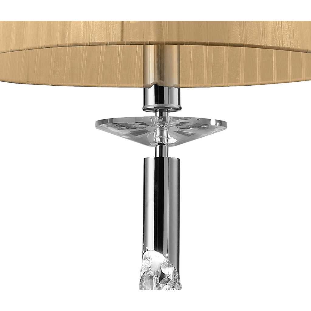 M3858/SBS Tiffany Pendant 3+1 Light E27+G9 Polished Chrome Soft Bronze Shade & Clear Crystal