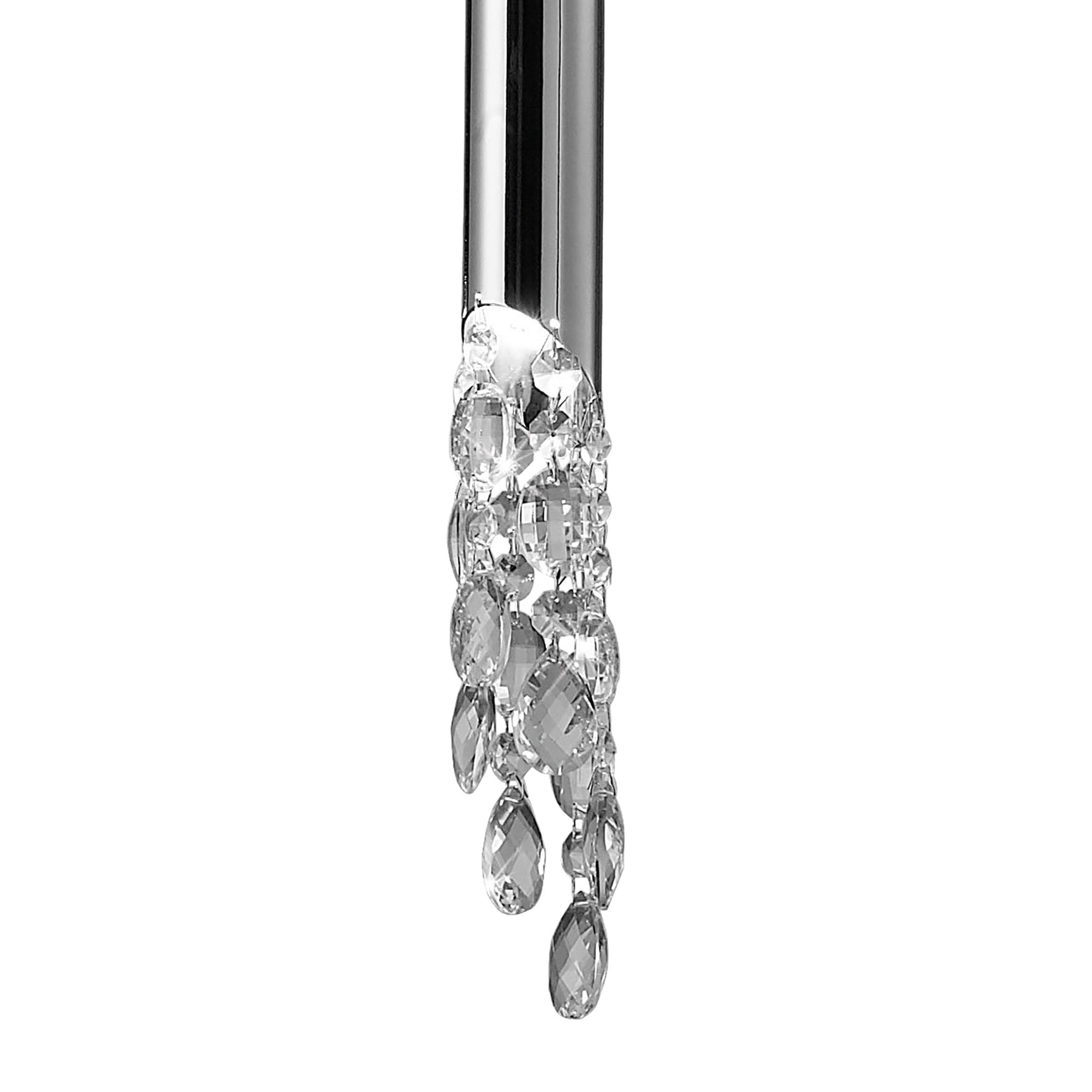 M3858/SBS Tiffany Pendant 3+1 Light E27+G9 Polished Chrome Soft Bronze Shade & Clear Crystal