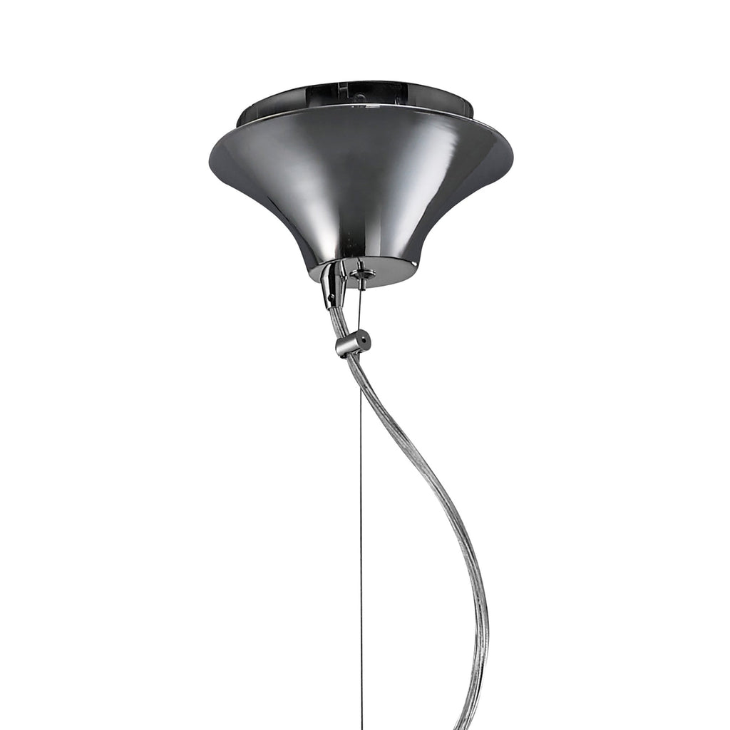 M3858 Tiffany Pendant 3+1 Light E27+G9 Polished Chrome White Shade & Clear Crystal