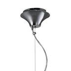 M3858 Tiffany Pendant 3+1 Light E27+G9 Polished Chrome White Shade & Clear Crystal