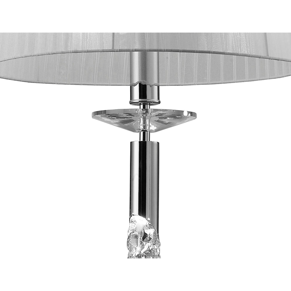 M3858 Tiffany Pendant 3+1 Light E27+G9 Polished Chrome White Shade & Clear Crystal